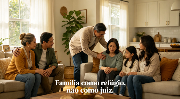 A família como refúgio, não como juiz: caminhos para apoiar com leveza